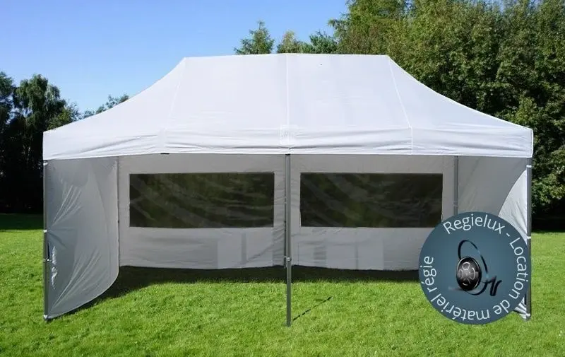 Tente pliante 6m/3m blanche 