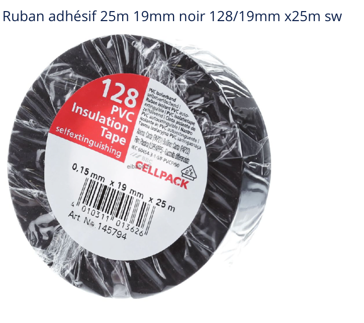 CELLPACK Pvc Insulation Tape (19mm/25m)  Noir 