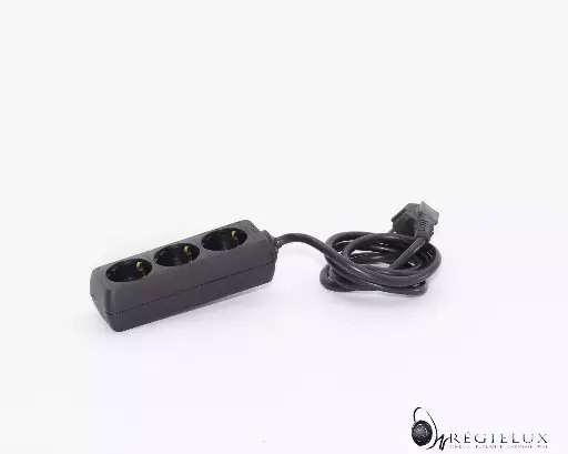 [ELEC0001] Black 220v power strip (3 socket)