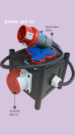 [ELEC0029] Electrical box (16ATRI input - 16Atri outputs + 2 schuko 220v + circuit breaker)
