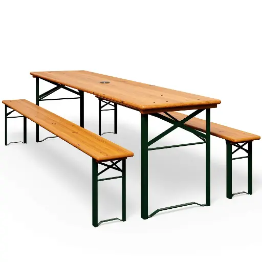 [EVE0003] Garniture de Brasserie ( 1 table+2 bancs)