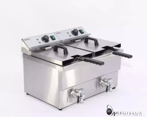 [EVE0017] Friteuse inox 2x8l électrique (2x220v)